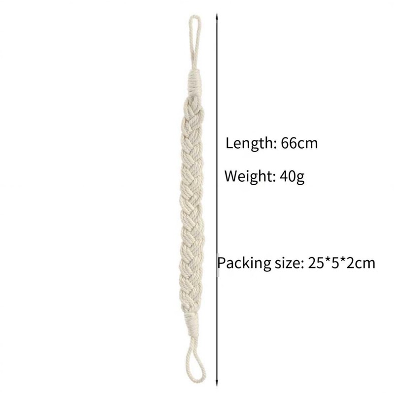 2 Pcs Natural Cotton Rope Curtain Tiebacks Handmade Braided Curtain