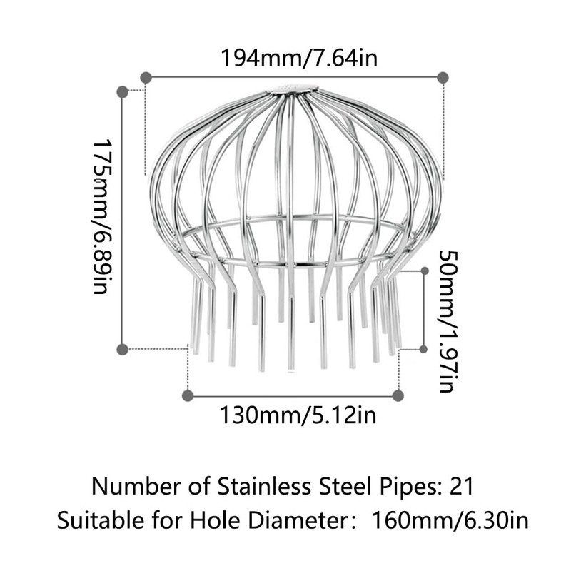 Gutter Guard 304 Stainless Steel Filter Strainer Fits for Round