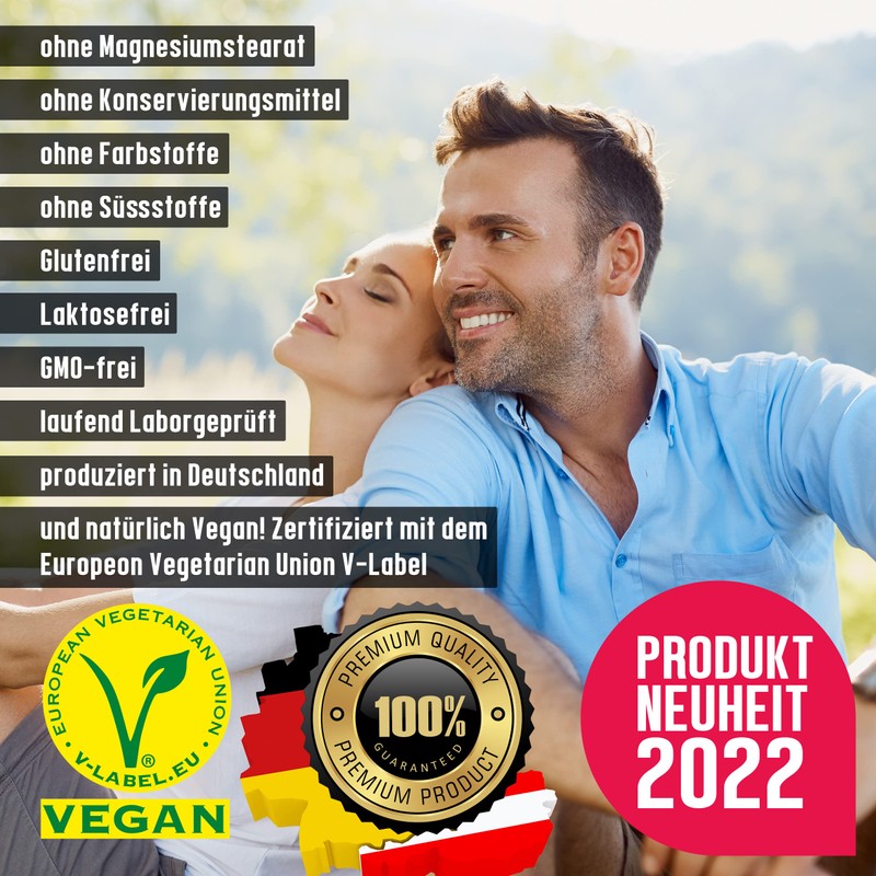 Vegan All-in-One - Vitamin B12+D3+K2+B2+B6+B9 Folic Acid + Zinc +