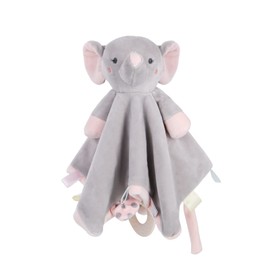 Vicloon Elephant Baby Security Blanket, Plush Baby Security Blanket with Tags&Teether, Babies Security Blanket for Boys&Girls, Security Blanket Hang on Nursery Strollers, Cribs, Car Seats(Grey)