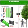 Grefinity 27FT Manual Pole Saw, Tree Branch Trimmer with 8-Section