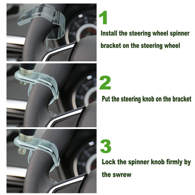 Lunsom Steering Wheel Spinner, Ball Suicide Knob Turning Grip Helper
