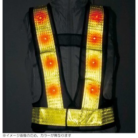 Fuji Glove Industrial Safety Vest, Yellow x Yellow, One Size, Micro Prism LED Safety Vest, 4265