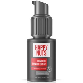 Happy Nuts Comfort Powder Spray antirozaduras y desodorante para hombres, sin aluminio, control del sudor y el olor para la picazón en la entrepierna 
