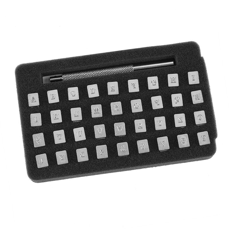 36Pcs Steel Letter Number Leather Stamper Punching Tool for DIY