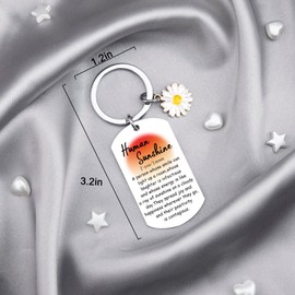 Sunshine Gifts for Women Human Sunshine Keychain Thank You Gifts for Women Employee Appreciation Gift for Coworker Boss Leader Friends Birthday Thanksgiving Christmas Gift Inspirational Keyring