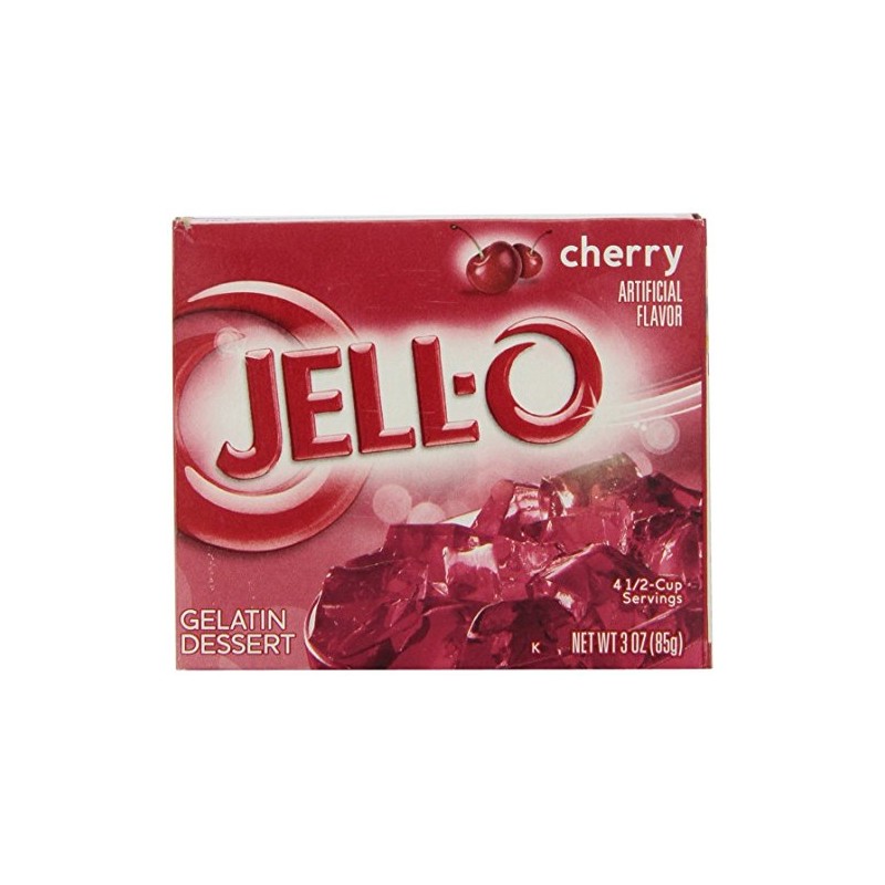Jell-O Cherry Gelatin Mix (3 oz Boxes, Pack of 24)