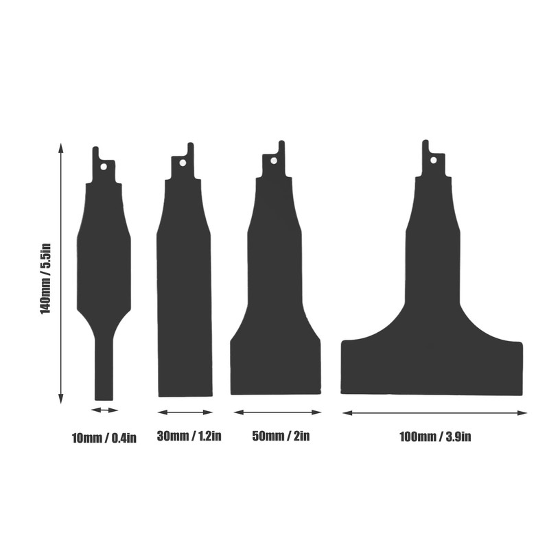 Fafeicy 4Pcs Reciprocating Saw Scraper Blade Multifunctional High Carbon Steel