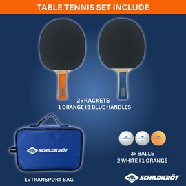 Schildkröt Tischtennis-Set Hobby, für 2 Spieler (2 Schläger, 3 Bälle, in Tragetasche, gute Freizeitqualität), 788602