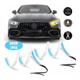 PUNKZZ 60cm Par Tira Led Drl Flexible Direccional Secuencial Auto