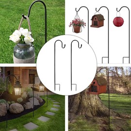 GULELAYAR Shepherd Hooks for Outdoor 30 Inches Tall Plant Baskets Hook for Hanging Bird Feeders, Solar Light, Garden Stakes and Wedding Decor