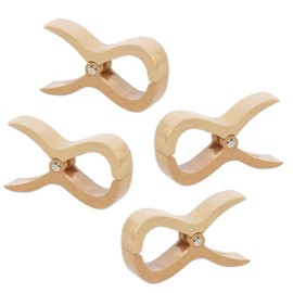 tuuli Wooden Pegs, Large Wooden Pegs, Clothes Pegs for Beach Towel, Beach Lounger, Yacht, Pram, Laundry Accessories, Pack of 4 - 1