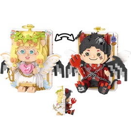 MEIEST Double Side Building Blocks Set,Creative Opposites Building Bricks Toy,Cute Home Decoration (Angel&Devil)