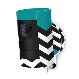 MightySkins Skin Compatible with Ring Stick Up Cam Wired - Teal Chevron | Protective, Durable, and Unique Vinyl Decal wrap Cover | Easy to Apply, Remove, and Change Styles | Made in The USA