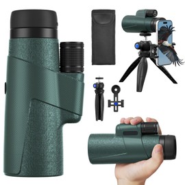 12x50 HD Monocular for Adults High Powered with BAK4 Prism & FMC Lens,Lightweight with Smartphone Adapter, High Powered Monocular with Clear Low Light Vision for Star Watching, Bird Watching, Hiking