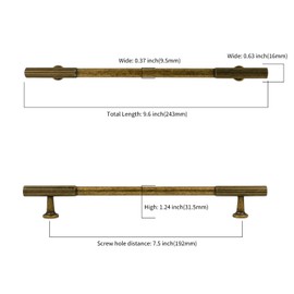 Asidrama 10 Pack Antique Brass Cabinet Hardware - 7.5 Inch(192mm) Kitchen Cabinet Handles for Cupboard Drawer Pulls