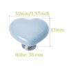 NAKUPENDA 4 x Heart-shaped Ceramic Knobs, Drawer Knob, Ceramic Handle,