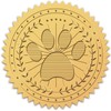 CRASPIRE Dog Paw Gold Foil Certificate Seals 2 Round Self