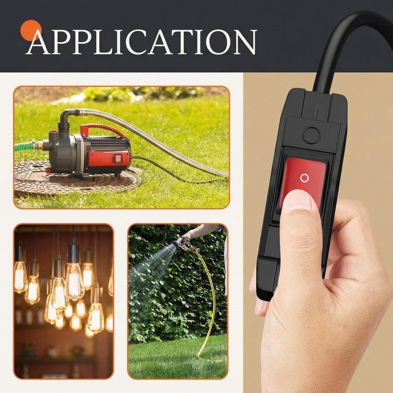 Weewooday 3 ft Outdoor Extension Cord with Switch, Waterproof On/Off