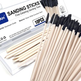 Usdrwam 10 Pcs Sanding Sticks, Matchsticks Sanding Twigs, Detailing Polishing Sanding Sticks Tools for Tight Spaces Plastic Models Wood 150 Grit 5.4 × 0.2 Inch