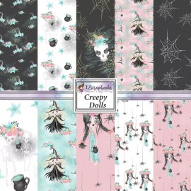 EZscrapbooks CREEPY DOLLS - Paper Pack