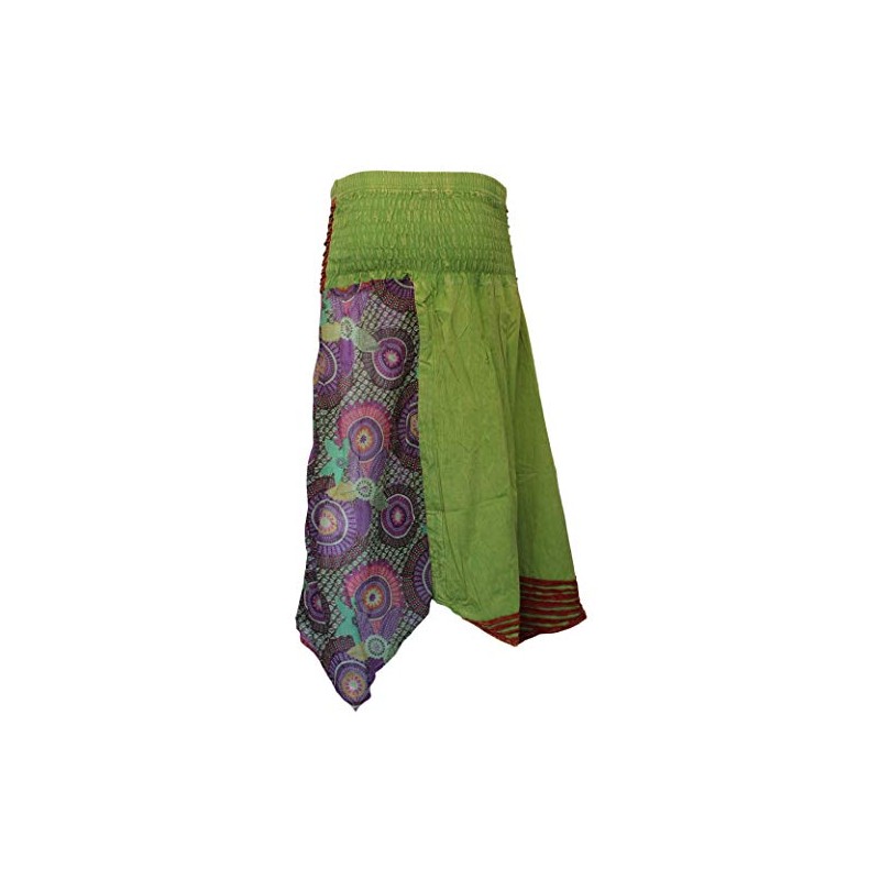 SHOPOHOLIC FASHION Hippie Boho Flowing Skirt, lime green
