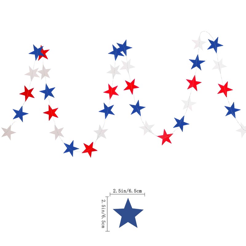 62PCS Patriotic Memorial Day Decorations Set,Red White Blue Paper Fans