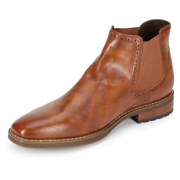Van Heusen Men's GEO-VH Chelsea Boots, Cognac, 8.5