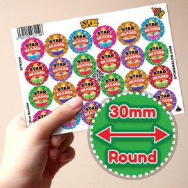 Stone Melon School Reward Stickers 144 Positive Praise Words Reading Superstars Stickers 30mm Round Awards Nursery Teachers Parents Children Kids Well Done Star Reader