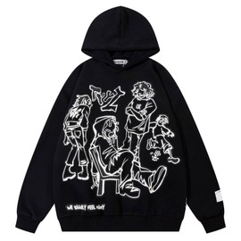POOPMOOM Y2k Hoodie Men Women Grunge Graphic Hoodies Oversized Aesthetic Hoodies Pullover Alt Emo Hip Hop Streetwear