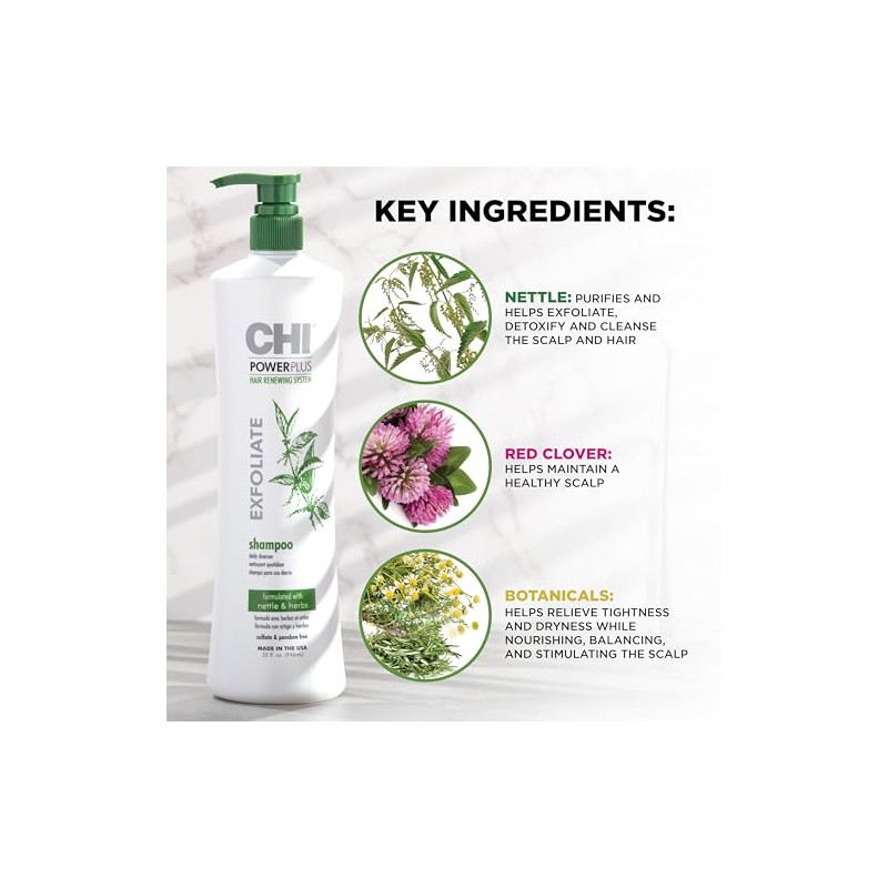 CHI Powerplus Scalp Renew System Exfoliate Shampoo 32oz, 2