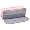 Pen Pencil Case 3 Compartments Canvas Portable Large Capacity Pencil