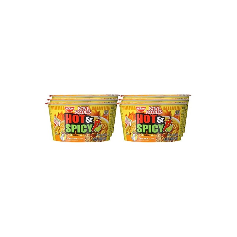 Nissin Noodle Bowl, Hot and Spicy Chicken, 3.32 Ounce (Pack