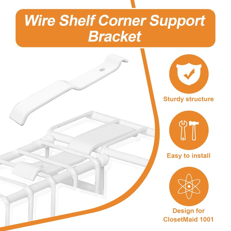 Brackets, 3 Inch Wire Shelf Corner Support Bracket Replacement for