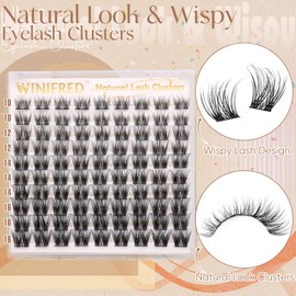 Winifred Wispy Lash Clusters Natural Look Individual Lashes C Curvature Cluster Eyelash Extensions 10-16mm DIY Eyelash Clusters Natural Lash Extension Lashes Clusters