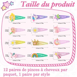 Halinuia 24 Stück 12 Stile Einhorn Haarspangen Mädchen Glitzer Einhorn Haarreif Kinder Spangen Meerjungfrau Haarclips Blumen für Kinder Teenager Babys Geburtstagsfeier Geschenk