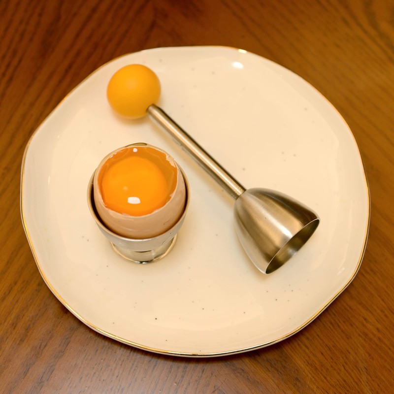 MOLFUJ Egg Cups for Soft Boiled Eggs with Spoons, Egg