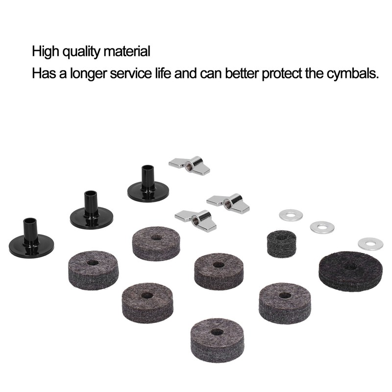 18PCS Cymbal Replacement Accessories HiHat Clutch Felt Cymbal Sleeves with