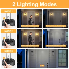 btfarm Solar Fence Lights Outdoor, Motion Sensor Outdoor Lights Waterproof, Retro Metal Glass LED Deck Lighting Solar Powered for Outside Front Door Garden Shed Patio Backyard Decor, 2 Pack