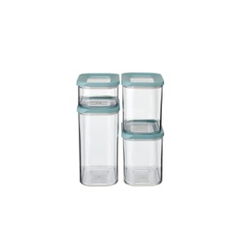 Mepal - Modula Storage Jars, Set of 4, Nordic Green - 2 x 1000 ml, 1 x 1500 ml and 1 x 425 ml - Storage Containers with Lid for Dry Food - Food Storage Containers and Organiser Boxes
