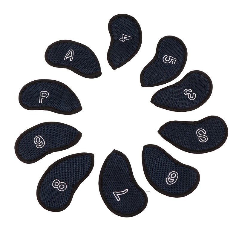 10pcs Golf Iron Covers Set with Numbers Waterproof Golf Head