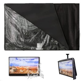 Outdoor TV Cover with Clear Front COOSOO Television Cover Waterproof Universal Protector for LCD LED Plasma Television Sets with Remote Control Pocket Compatible with Standard Mounts Stands (22-24’’)