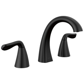 Delta Faucet Arvo Widespread Bathroom Faucet 3 Hole, Matte Black Bathroom Faucet, Bathroom Sink Faucet, Drain Assembly Included, Matte Black 35840LF-BL