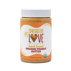 Spread The Love NAKED CRUNCH Organic Peanut Butter (Organic, All Natural, Vegan, Gluten-free, Creamy, Dry-Roasted, No added salt, No added sugar, No palm oil) (1-Pack)