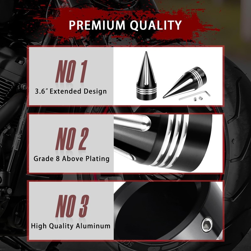 YHTIMIOX Front Axle Nut Covers Chrome Front Axle Cover Caps