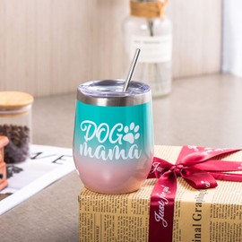 Dog Mom Gifts for Women,Funny Dog Lover Gifts for Mom,Unique Birthday Dog Mama Gifts,Presents for Dog Lovers,12oz Insulated Stainless Steel Coffee Cup Tumbler