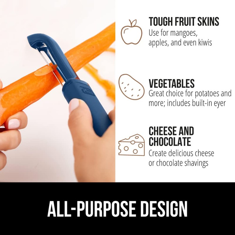 Gorilla Grip Swivel Vegetable Peeler, Sharp Stainless Steel Blades, Soft