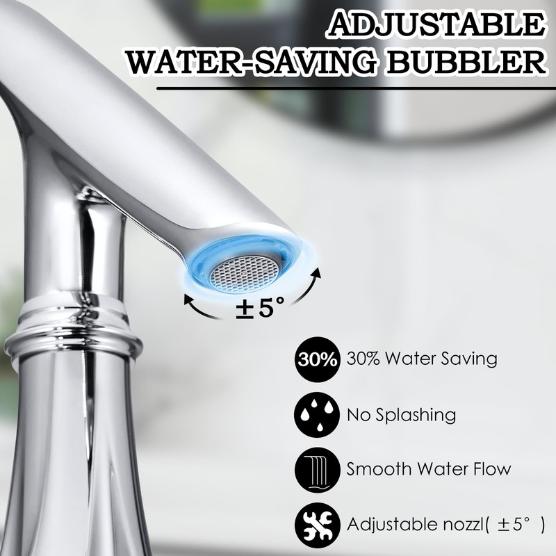 Touchless Bathroom Faucet, Automatic Motion Sensor Chrome Faucet for Bathroom