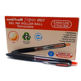 Uni-Ball Signo UMN-207E Gel Ink Rollerball Pen Red 0.7mm Box of 12