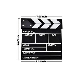 zmgmsmh Wooden Clapboard Director Film Movie Cut Action Scene Slateboard Clapper Board Slate (Small-Black)